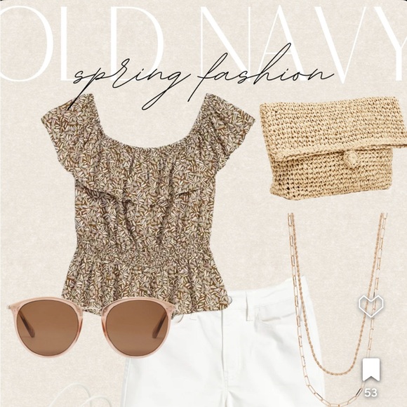 Old Navy Off the shoulder waist defining smocked blouse - Picture 3 of 3